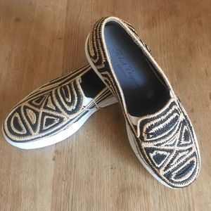 Robert Clergerie Raffia Slip On Sneakers NWOT 39
